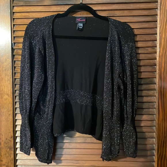 torrid Sweaters - Vintage Torrid Glitter & Black Cardigan! *Fits like a Size L/XL!